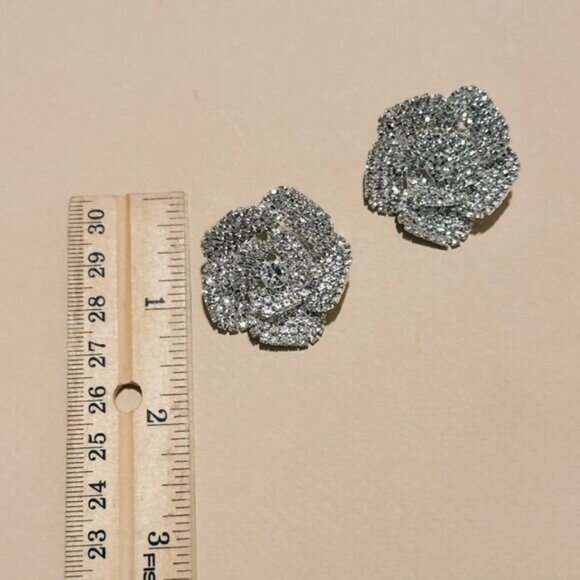 Diamond flower earrings N1194 - Picture 4 of 4